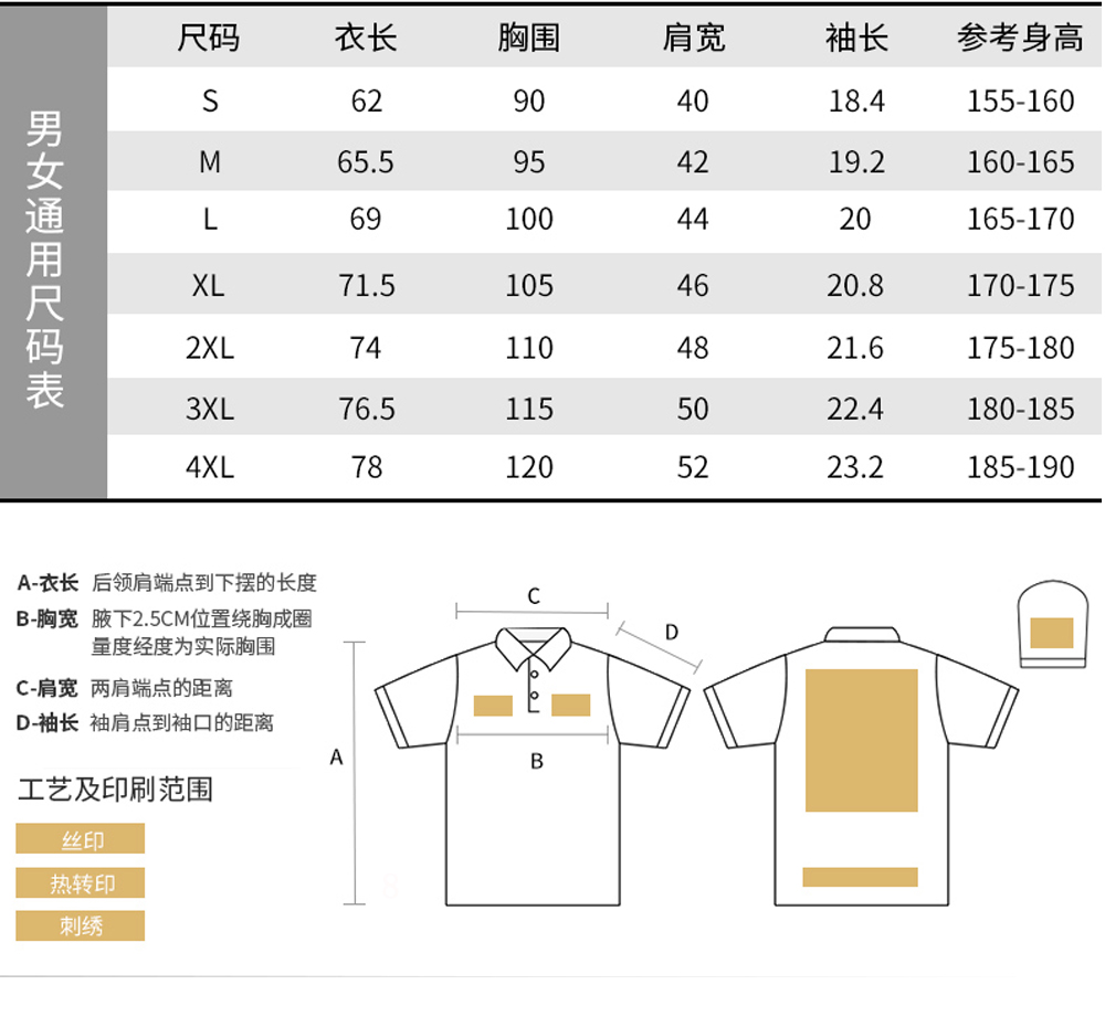 通用尺碼表